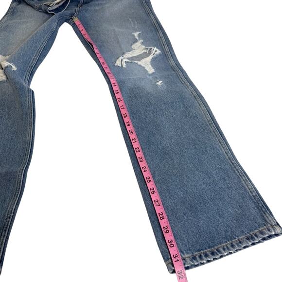 RE/DONE Destroyed 90s High Rise Loose Jeans in Destroyed Medium Blue 26 NWTs - Picture 9 of 16